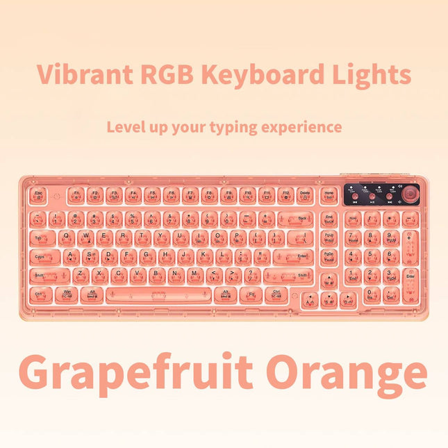 Tri-Mode Wireless Mechanical Keyboard Bluetooth 5.0/2.4G/USB-C 96 Percent Layout RGB Backlit Keyboard