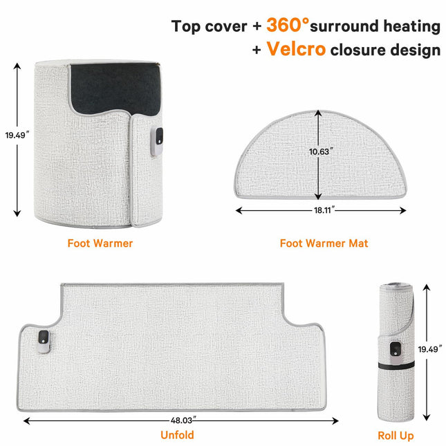 Under Desk Heater 150W Quiet Foot Warmers for Feet with Detachable Foot Heating Pad Graphene – product detail