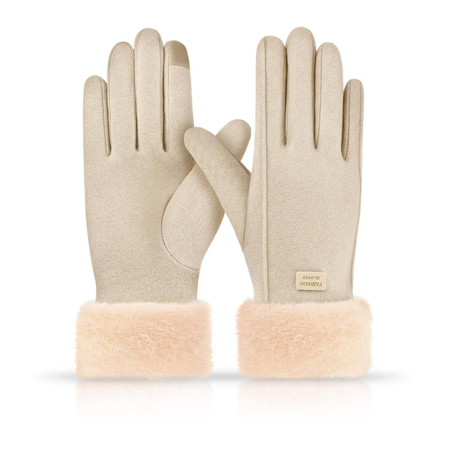 Gloves for Women Girl Winter Touch Screen Comfortable and Warm Double-Sided Velvet Lining Thickened Warm