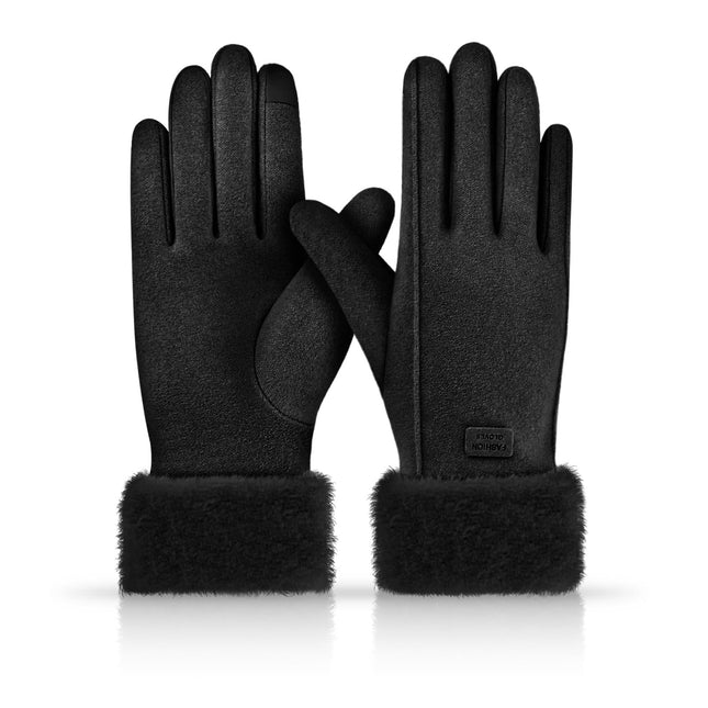 Gloves for Women Girl Winter Touch Screen Comfortable and Warm Double-Sided Velvet Lining Thickened Warm