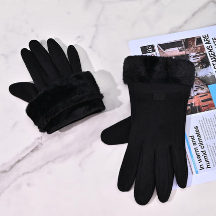 Gloves for Women Girl, Winter Touch Screen, Comfortable and Warm Double-Sided Velvet Lining Thickened Warm Glove,Black
