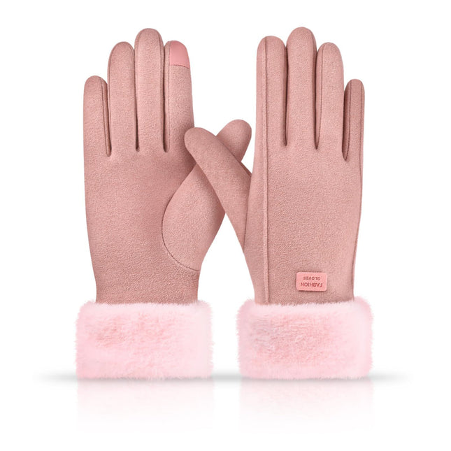 Gloves for Women Girl Winter Touch Screen Comfortable and Warm Double-Sided Velvet Lining Thickened Warm