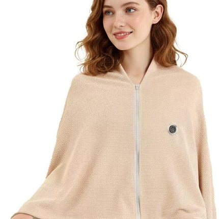 USB Power Supply Electric Heated Blanket Shawl Portable Wearable Heated Throw 3 Heat Levels Machine Washable Cozy 62x32 Inches,Apricot