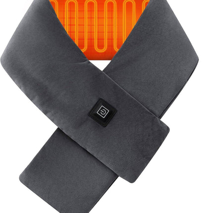 Heated Scarf for Women & Men, Rechargeable Neck Heating Wrap with 3 Heat Settings, Portable Electric Neck Warmer, Fast Heating for Office, Outdoor Winter Warm Gift,Grey