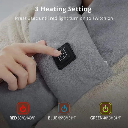 Heated Scarf for Women & Men, Rechargeable Neck Heating Wrap with 3 Heat Settings, Portable Electric Neck Warmer, Fast Heating for Office, Outdoor Winter Warm Gift,Grey