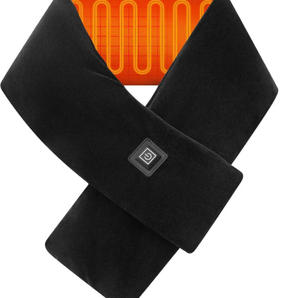 Heated Scarf for Women & Men, Rechargeable Neck Heating Wrap with 3 Heat Settings, Portable Electric Neck Warmer, Fast Heating for Office, Outdoor Winter Warm Gift,Black
