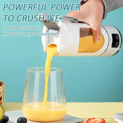 Digital Display Juicer-Smart LED Display, Diet-Friendly Portable Multimode Blender Personal Electric USB 500ML Portable juicer Shakes and Smoothies Blender Small Blenders Mixing,White