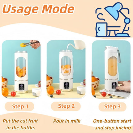 Digital Display Juicer-Smart LED Display, Diet-Friendly Portable Multimode Blender Personal Electric USB 500ML Portable juicer Shakes and Smoothies Blender Small Blenders Mixing,Purple