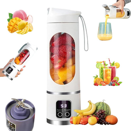 Digital Display Juicer-Smart LED Display, Diet-Friendly Portable Multimode Blender Personal Electric USB 500ML Portable juicer Shakes and Smoothies Blender Small Blenders Mixing,Purple