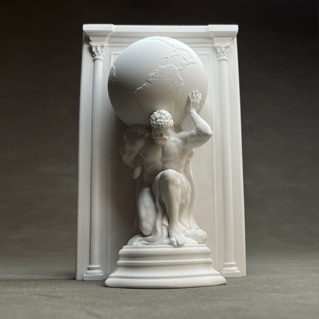Vintage Atlas Holding the Earth Plaster Bookend