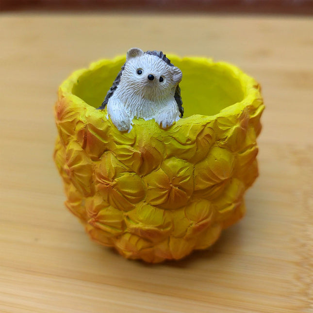 Cute Hedgehog Pineapple Resin Planter