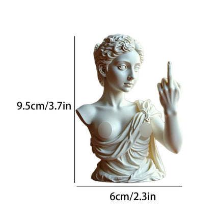 Rebellious Venus Statue Modern Resin Sculpture of Aphrodite Giving the Middle Finger Edgy Home Decor, Bold Art Piece for Living Room, Office, or Bar Unique Gift for Art Lovers(Model A)
