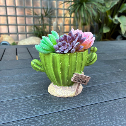 Cactu-Shaped Resin Planter  - Mini Multi-Opening Flower Pot for Desktop, Garden, Office Decor, Unique Gift for Plant Lovers (Cactu)