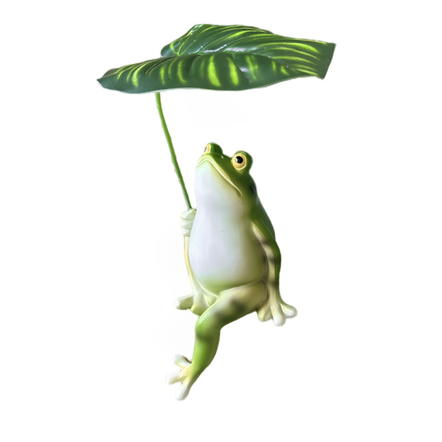 Creative Umbrella Frog Resin Figurine