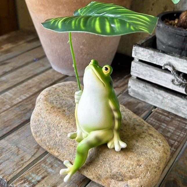Creative Umbrella Frog Resin Figurine – product detail