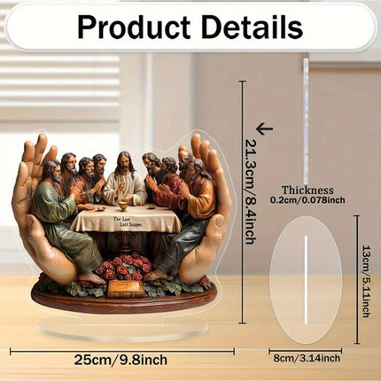 Acrylic "The Last Supper" Tabletop Statue - Religious Art Decor for Home & Office