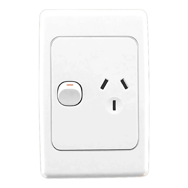 Clipsal Power Point 10A Single 2000 Series Vertical White 2015V-WE – product detail