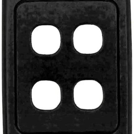 Clipsal 2000 Series Flush Surround and Grid Plate 4 Gang, Vertical/Horizontal Mount, Standard Size | Black | 2034VH-BK