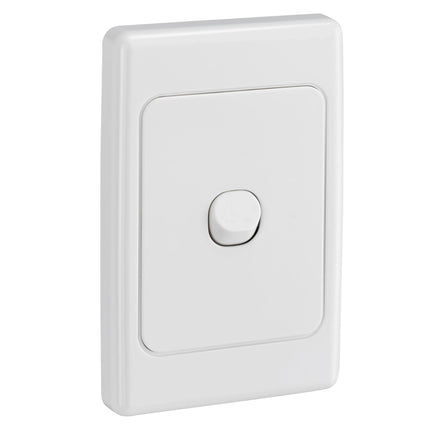 Clipsal Switch Flush Mount Rocker Weatherproof Standard 1 Gang 10A/10AX250V IP66 Vertical White | 2031V66WE