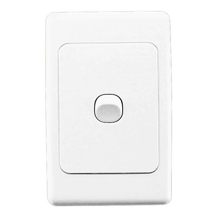 Clipsal Switch Flush Mount Rocker Weatherproof Standard 1 Gang 10A/10AX250V IP66 Vertical White | 2031V66WE