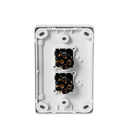 Clipsal Switch Flush Mount Rocker Standard 2 Gang 10A/AX 250V 1 Pole 1/2 Way Vertical White | C2032VAWE