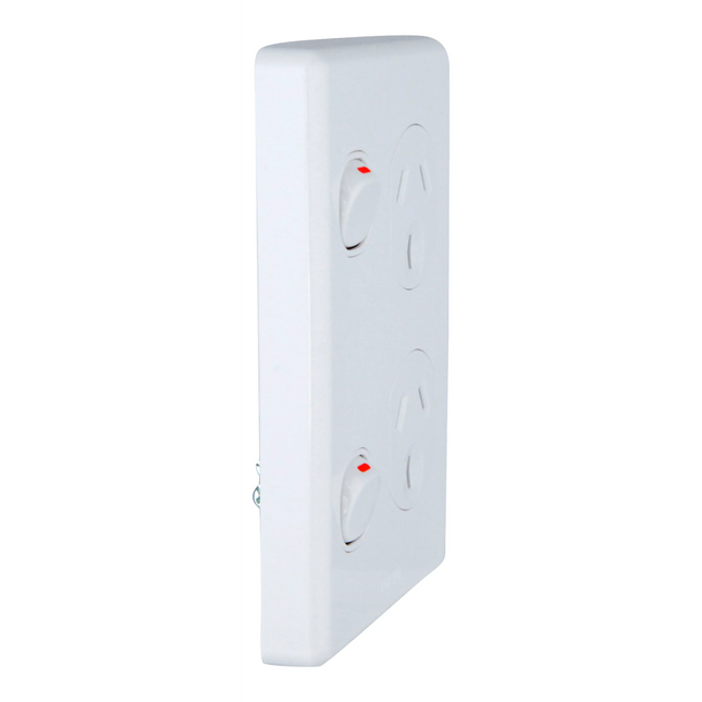 Clipsal Power Point 10A Double C2000 Series Vertical White C2025V-WE – product detail