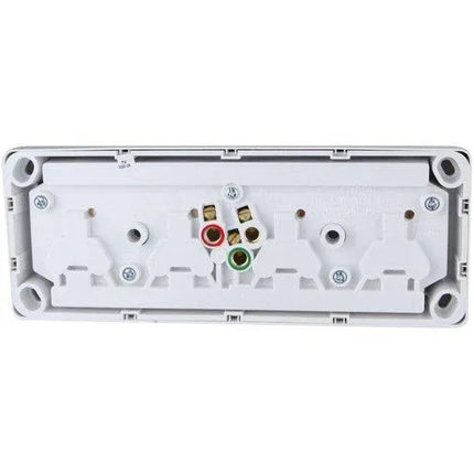 Clipsal Power Point Flush Mount Standard 4 Gang 10A 250V 2 Pole Horizontal White | C2015D4WE