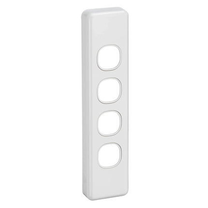 Clipsal Classic C2000 Series Switch Grid Plate and Cover 4 Gang, Architrave | White Electric | C2034-WE