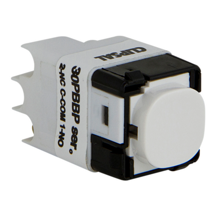 Clipsal Impress Series push-button Mechanism Momentary, 230/240V, 16A | White Electric | 30PBBP-WE