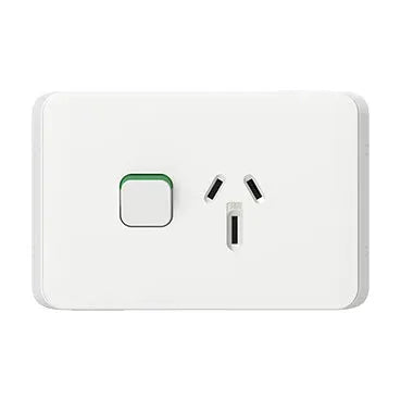 Clipsal Power Point 15A Single Iconic Horizontal White 3015/15-VW V1202-9311554784645