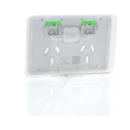 Clipsal Iconic Double Power Point Skin with 1 extra switch Horizontal Mount, 250V, 10A, Clip-On | Cool Grey 3025XC-CY
