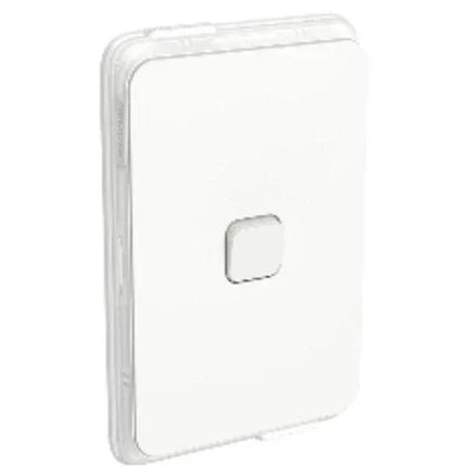 Clipsal Iconic Switch Vertical 1 Gang, 1/2 Way 10AX,230/240V, IP44 | Vivid White | 3041V44-VW