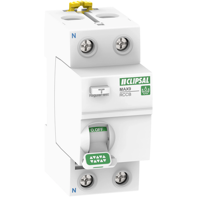 Clipsal MAX9 Residual Current Circuit Breaker (RCCB) 2P 40A 30mA A Type MX9RC240 V1202-9311554813253
