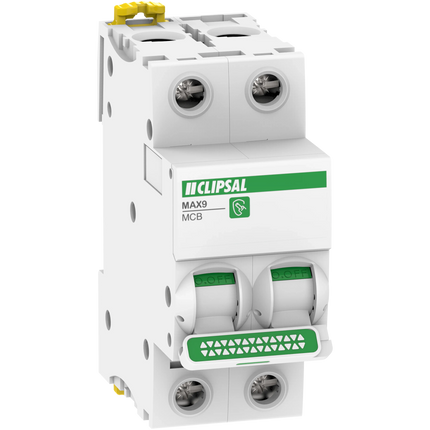 Clipsal MAX9 Miniature Circuit-Breaker (MCB) 2P, 50A, C Curve, 6000A, 415V, Distribution | MX9MC250