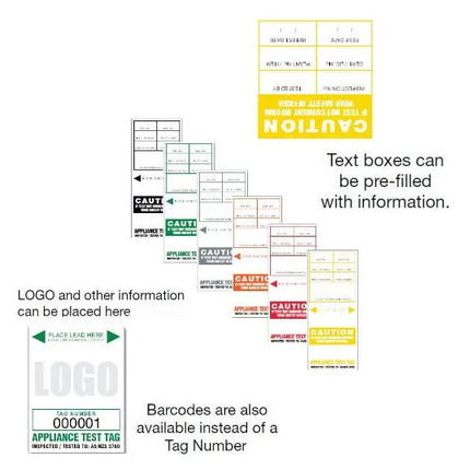 Managed Marketing & Sales SL Series Test Tag Heavy Duty Self Laminating All States Except NSW December To February Red | SLR