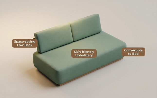 Nordic Minimalist Outdoor 2-Seater Fabric Sofa – product detail