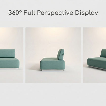Nordic Minimalist Outdoor 2-Seater Fabric Sofa