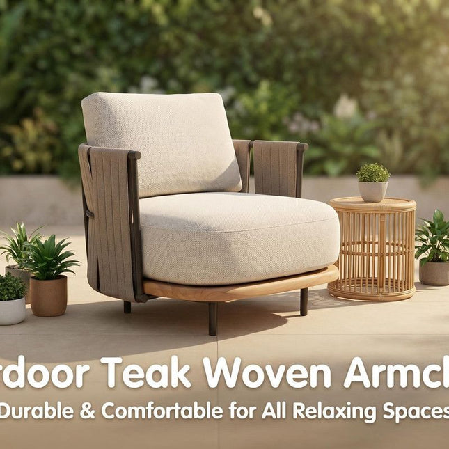 Woven Armrest Single Outdoor Sofa