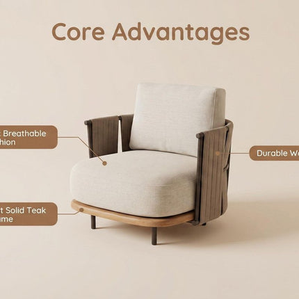Woven Armrest Single Outdoor Sofa