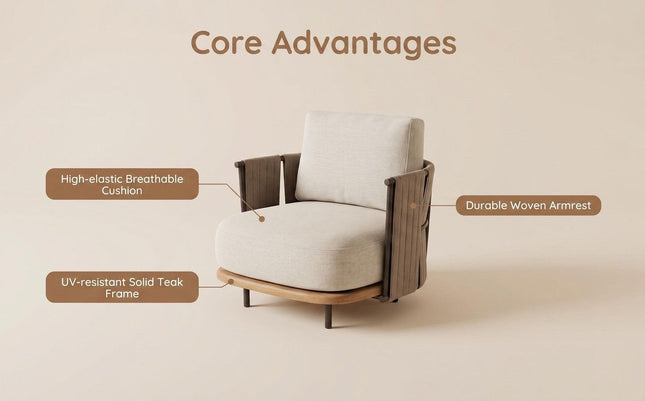 Woven Armrest Single Outdoor Sofa – product detail