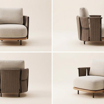 Woven Armrest Single Outdoor Sofa