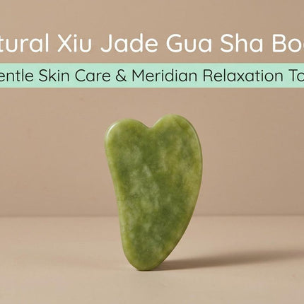 Natural Xiuyu Jade Heart‑Shaped Gua Sha Board（10 pieces）