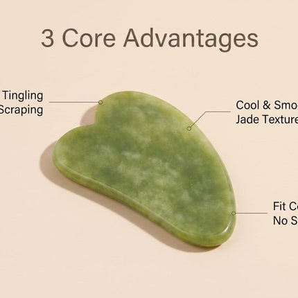 Natural Xiuyu Jade Heart‑Shaped Gua Sha Board（10 pieces）