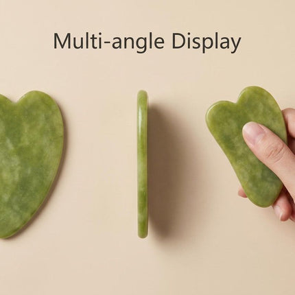 Natural Xiuyu Jade Heart‑Shaped Gua Sha Board（10 pieces）