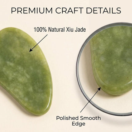 Natural Xiuyu Jade Heart‑Shaped Gua Sha Board（10 pieces）