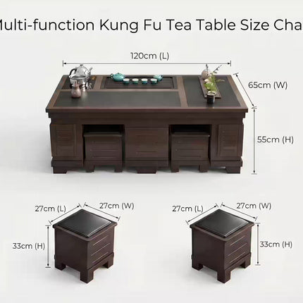 1.2m New Chinese Style Walnut Kung Fu Tea Table