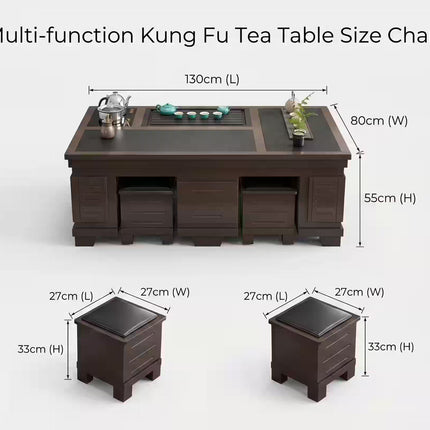 1.3m New Chinese Style Walnut Kung Fu Tea Table