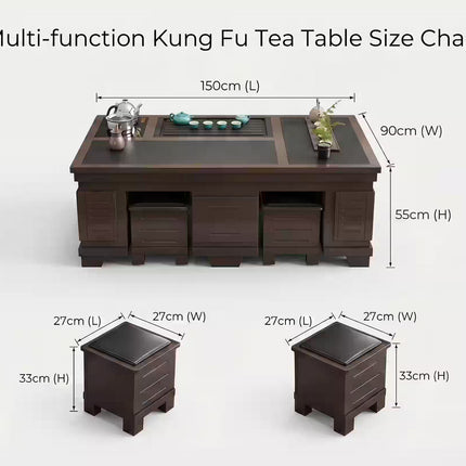 1.5m New Chinese Style Walnut Kung Fu Tea Table