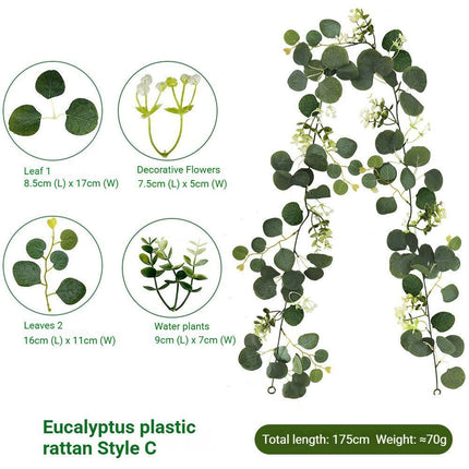 Artificial Eucalyptus Vine blue