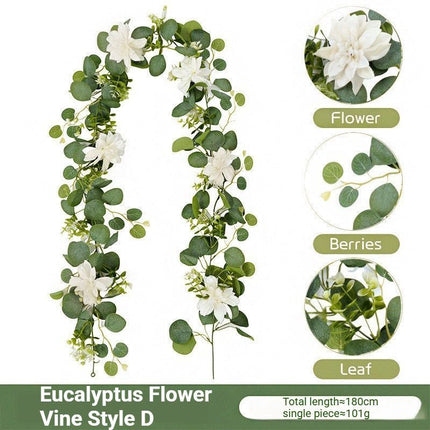 Artificial Eucalyptus Vine Deep pink